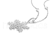 TINYSAND Christmas 925 Sterling Silver Cubic Zirconia Snowflake Pendant Necklace TS-N007-S-19-2