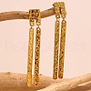 304 Stainless Steel Dangle Stud Earrings EJEW-B141-03G-1
