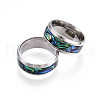 201 Stainless Steel Wide Band Finger Rings RJEW-T005-6-07-2