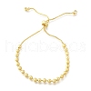 Brass Round Beads Slider Bracelets for Women BJEW-D317-13A-G-4