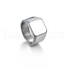 Square Stainless Steel Finger Rings WGB1DFB-18-2