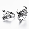 Men's Zinc Alloy Cuff Finger Rings RJEW-N029-006-2