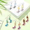 Synthetic & Natural Mixed Gemstone Chips Dangle Earrings EJEW-JE05340-4
