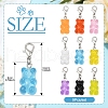 9Pcs 9 Colors Bear Resin Pendant Decorations HJEW-YW00051-3