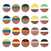 Beadthoven 20Pcs 10 Colors Opaque Tri-color Resin & Walnut Wood Pendants RESI-BT0001-18-2