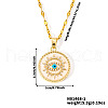 Elegant Vintage Brass Pave Clear Cubic Zirconia and White Enamel Evil Eye Pendant Necklaces for Women BR0167-1-2