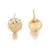 Brass Stud Earring Findings KK-G432-23G-2