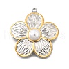 Flower 304 Stainless Steel Pendants STAS-M123-01PG-1
