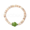 Synthetic Turquoise Beads and Natural Freshwater Shell Beads Stretch Bracelets BJEW-JB11873-2