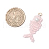 Glass Seed Beaded Fish Pendants PALLOY-MZ00666-01-2