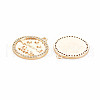 Brass Micro Pave Clear Cubic Zirconia Pendants KK-S364-264-2