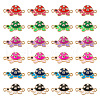 24Pcs 6 Colors Alloy Enamel Connector Charms ENAM-TA0001-58-1