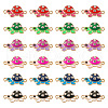 24Pcs 6 Colors Alloy Enamel Connector Charms ENAM-TA0001-58-1