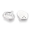 Brass Micro Pave Clear Cubic Zirconia Charms KK-N267-16P-2