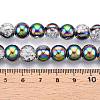 Electroplated Crackle Glass Beads Strands EGLA-N014-10mm-06-4