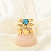 Natural Turquoise Finger Rings RJEW-Q006-01E-G-4
