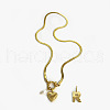 304 Stainless Steel Letter and Heart Pendant Necklaces for Women FS-WG694DF-18-1