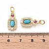 Synthetic Turquoise Rectangle with Flower Pendants KK-N258-16G-3