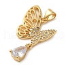 Brass Micro Pave Cubic Pendants KK-M099-08G-2