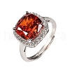 925 Sterling Silver Pave Cubic Zirconia Finger Rings RJEW-C138-01A-01-3