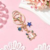 Star & Cat & Planet Alloy Enamel with ABS Plastic Pearl Keychain KEYC-JKC01097-2
