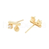 925 Sterling Silver Micro Pave Clear Cubic Zirconia Stud Earring Findings STER-U004-08G-2