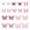 Beadthoven 36Pcs 9 Style Butterfly Organgza Lace Embroidery Ornament Accessories DIY-BT0001-49-1