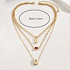 Iron Cable Chains 3 Layer Necklaces AX4550-5