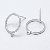 Brass Stud Earring Findings KK-F728-30P-NF-2