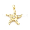 Brass Micro Pave Clear Cubic Zirconia Pendants KK-G525-11G-1