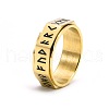 Rune Words Viking Amulet Stainless Steel Rotating Finger Ring PW-WG34578-12-1