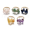 5Pcs Natural Gemstone Finger Rings RJEW-TA00202-2