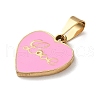 201 Stainless Steel Enamel Pendants STAS-U053-06G-01-2