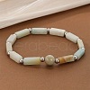 Natural Amazonite Beaded Stretch Bracelets for Men Women WG69117-05-1