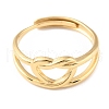 304 Stainless Steel Hollow Heart Adjustable Rings for Valentine's Day RJEW-D002-36G-1