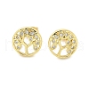 Brass Micro Pave Clear Cubic Zirconia Stud Earrings EJEW-P303-01A-G-4