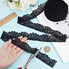 Polyester Leaf Lace Fabric Trim OCOR-WH0070-132B-4