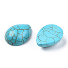 Craft Findings Dyed Synthetic Turquoise Gemstone Flat Back Teardrop Cabochons TURQ-S270-30x40mm-01-1