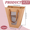 Trapezoid Paper Flower Gift Tote Bags with Plastic Visible Window ABAG-WH0045-25A-2