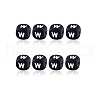 20Pcs Black Cube Letter Silicone Beads 12x12x12mm Square Dice Alphabet Beads with 2mm Hole Spacer Loose Letter Beads for Bracelet Necklace Jewelry Making JX433W-1