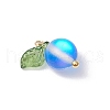 Dyed Frosted Synthetic Moonstone Round Charms PALLOY-TA00253-4