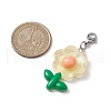 Translucent Resin Flower Pendant Decorations HJEW-JM01891-5