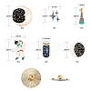 6Pcs 6 Style Alloy Enamel Brooches JEWB-LS0001-25-2