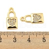 Brass Micro Pave Clear Cubic Zirconia Pendants KK-G492-03B-G-3