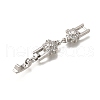 Brass Micro Pave Clear Cubic Zirconia Fold Over Clasps KK-R222-06P-2
