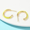 C-Shaped Brass Enamel Stud Earrings EJEW-S277-11G-5