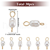 Natural Cultured Freshwater Pearl Potato Connector Charms PALLOY-SC00014-2
