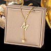304 Stainless Steel Cube Initial Pendant Necklaces FS-WG9AF3A-04-1