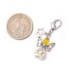Angel Glass Beaded & Alloy Pendant Decorations HJEW-MZ00192-01-3