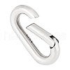   1Pc Rhodium Plated 925 Sterling Silver Spring Rings Clasp STER-PH0002-26-1